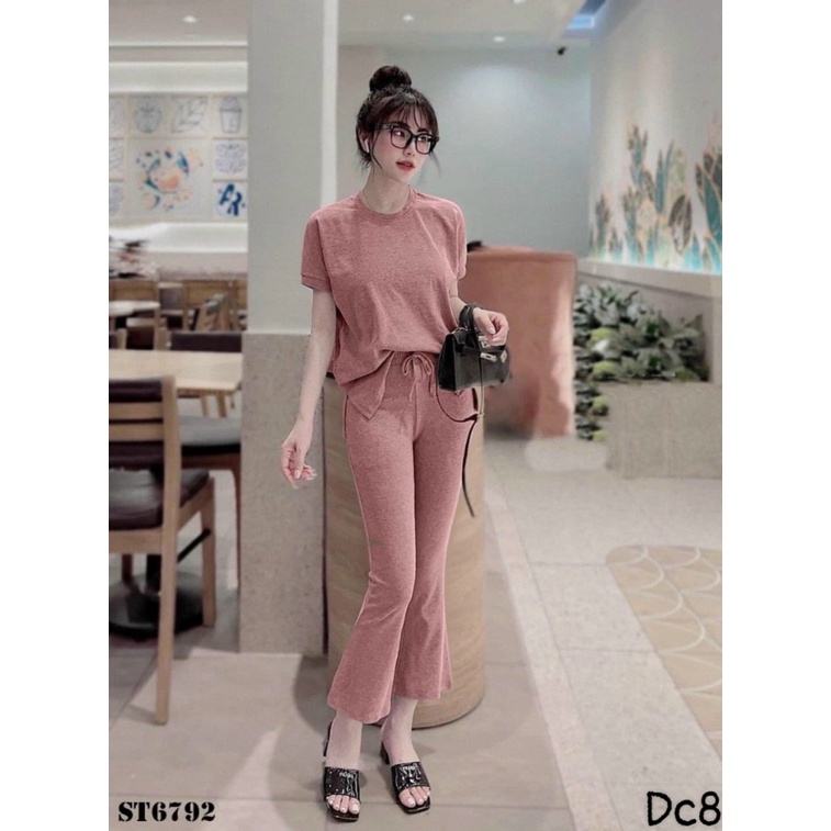 (Free Ship) SÉT BỘ THUN GÂN QUẦN KIỂU ỐNG BÁT SIÊU ĐẸP TT