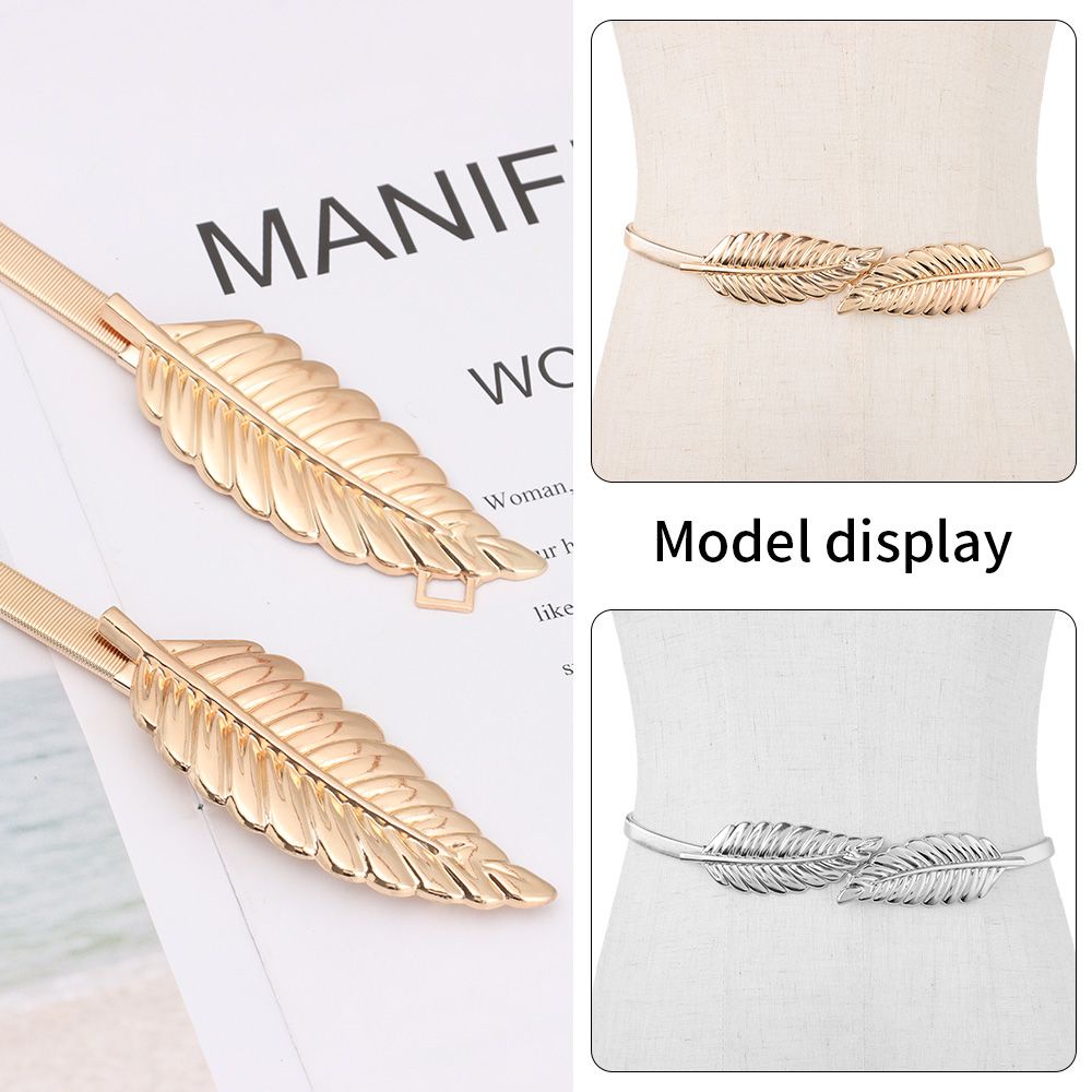 Thắt lưng co giãn hình chiếc lá trang trí áo khoác/ đầm