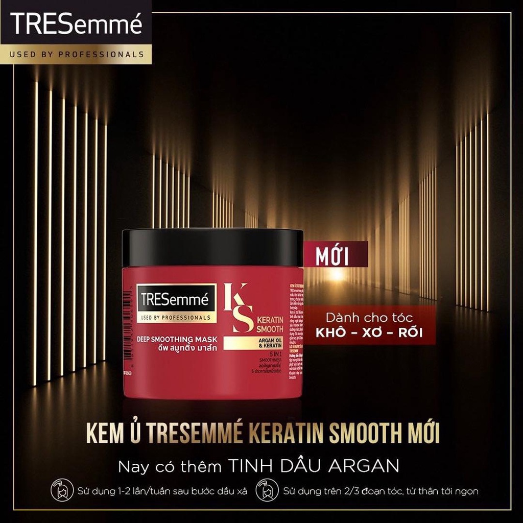 Kem Ủ Tóc TRESemme Tinh Dầu Argan Vào Nếp Mượt Mà & Phục Hồi Tóc Keratin 180ml