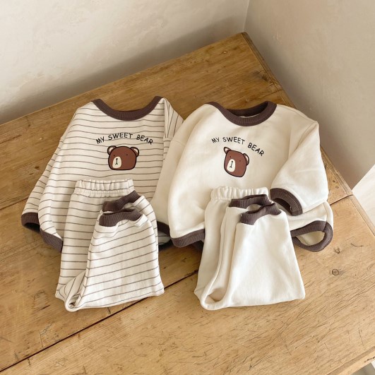 Bộ Áo Sweater In Hình Gấu Hoạt Hình Phong Cách Hàn Quốc Thời Trang Mùa Thu 2022 Cho Bé