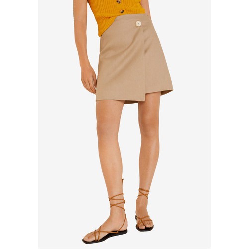 Chân váy Mang0 linen-blend wrap skirt