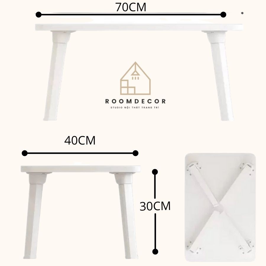 Bàn Làm Việc Gấp Gọn, Bàn Gập Để Laptop Decor Phòng Ngủ Roomdecor