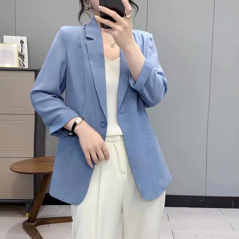 Áo Khoác Vest Vải Voan Mỏng Thoáng Khí Phong Cách Hàn Quốc Thời Trang Xuân Hè Mới 2022