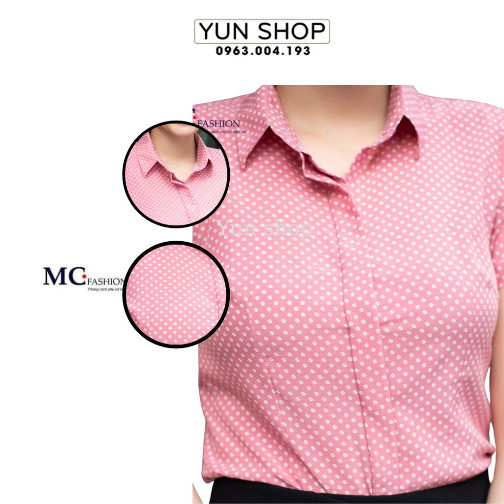 Áo Sơ mi công sở chấm bi đẹp - MC Fashion  A641 Màu hồng chấm bi