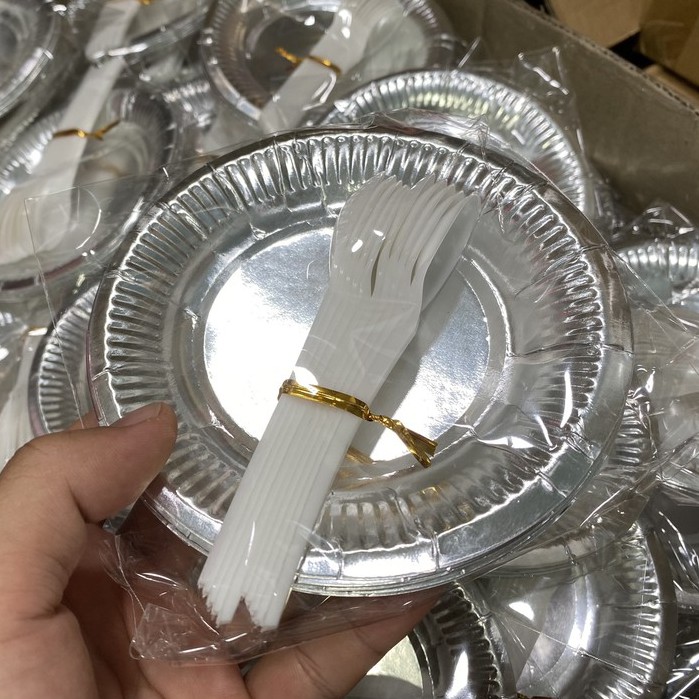 (Sỉ) Đĩa Giấy Bánh Kem - Đĩa Bánh Sinh Nhật Phủ Bạc - Phụ Kiện Tiệm Bánh - ABSHOP