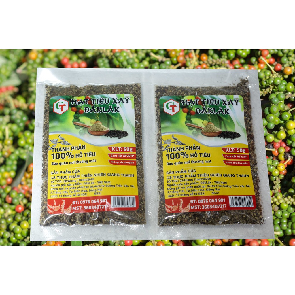Hạt Tiêu Xay Đăk Lăk (Túi 12 gói x 50g) Không Pha Tạp Chất Giang Thanh | BigBuy360 - bigbuy360.vn