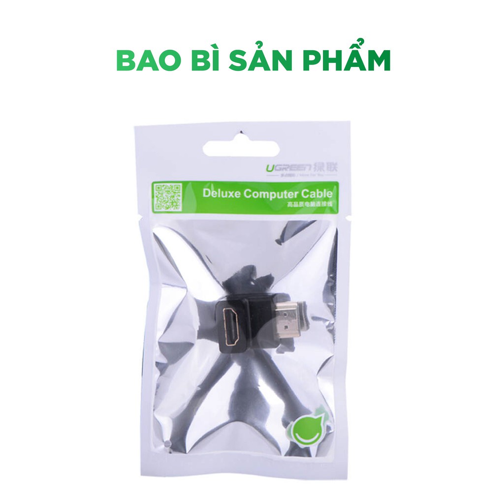 Đầu nối cổng HDMI male sang HDMI female vuông góc 90 độ UGREEN 20109