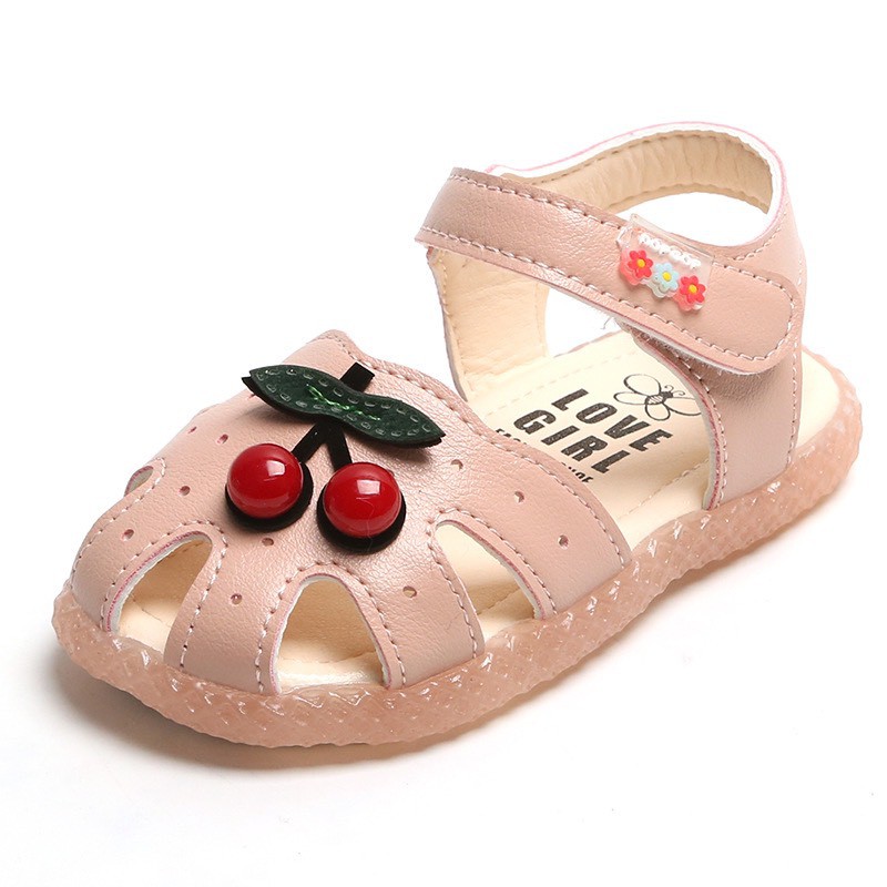 (B-2) Giày Sandal Họa Tiết Cherry Đáng Yêu Cho Bé Gái 2021