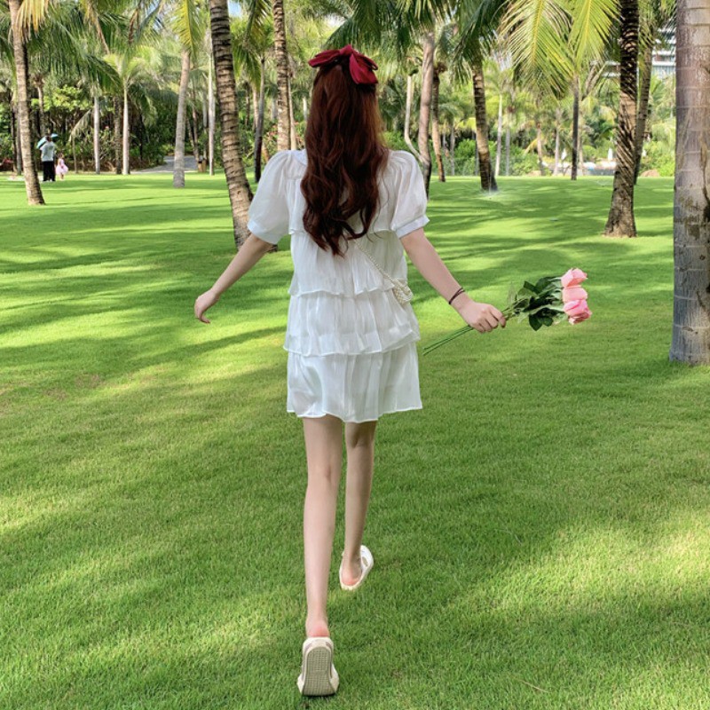 [Mã WAMT1505 giảm 10K đơn 0K] sẵn JANE Váy tầng suông voan Poly tiểu thư chất đẹp y hình HÀNG QUẢNG CHÂU | BigBuy360 - bigbuy360.vn