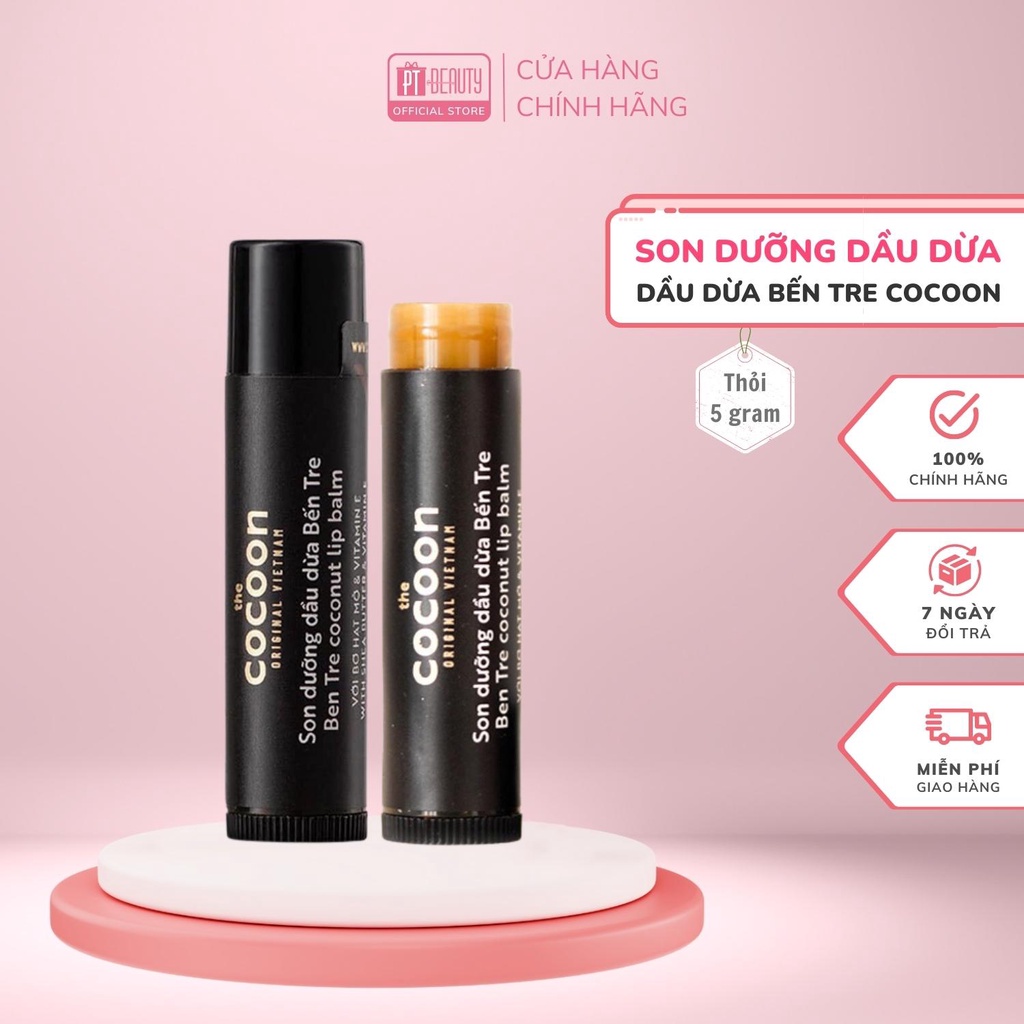 Son dưỡng dầu dừa Bến Tre Cocoon dưỡng ẩm môi 5g