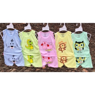 Set 5 bộ cotton ba lỗ đùi cho bé