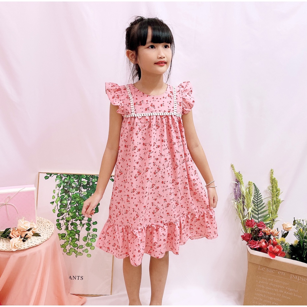 Váy cho bé gái sát nách hoạ tiết caro thắt nơ xinh - Thời trang Handy