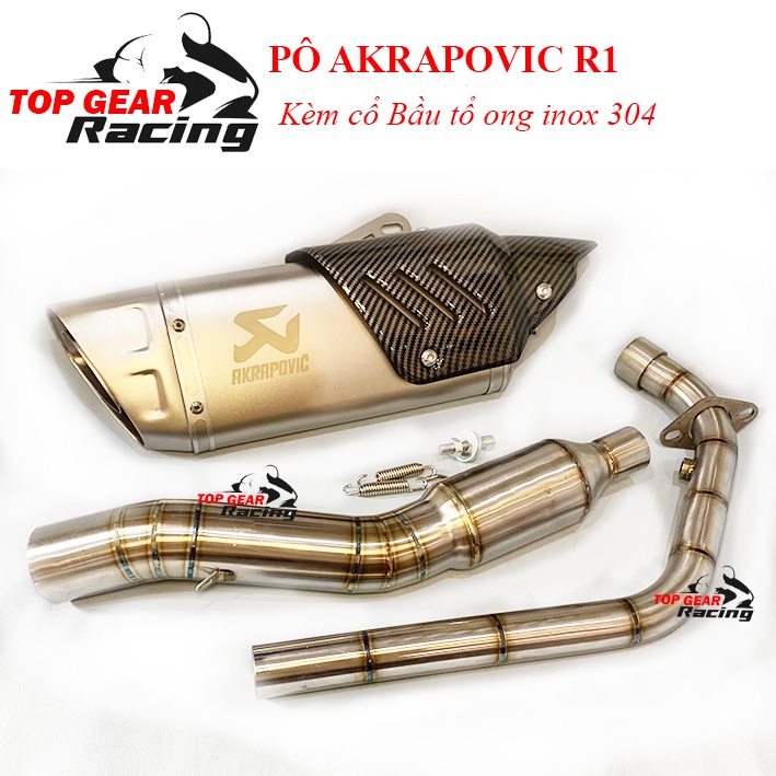 Pô Akrapovic R1 Tem Khắc &lt;TOPGEAR&gt;