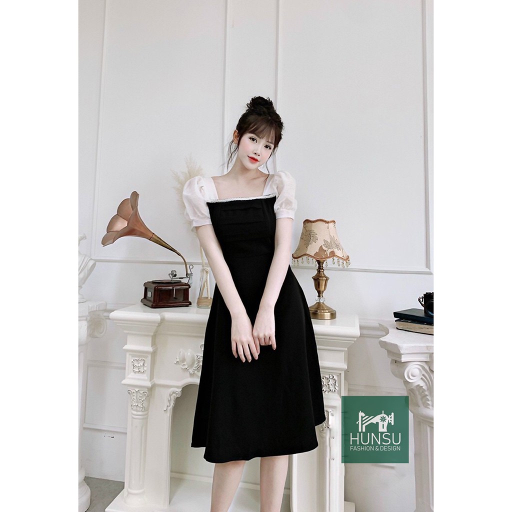 Đầm dự tiệc , đầm công sở xếp ly ngực - váy thiết kế design by hunsu - Nguồn hàng sỉ