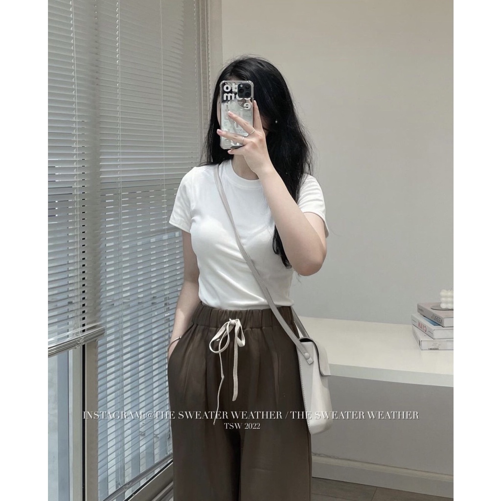 [ATNDN] Áo Pull Trơn Basic Dáng Ôm, Áo Thun Co Dãn Cổ Tròn Phong Cách Hàn Quốc 29August | BigBuy360 - bigbuy360.vn