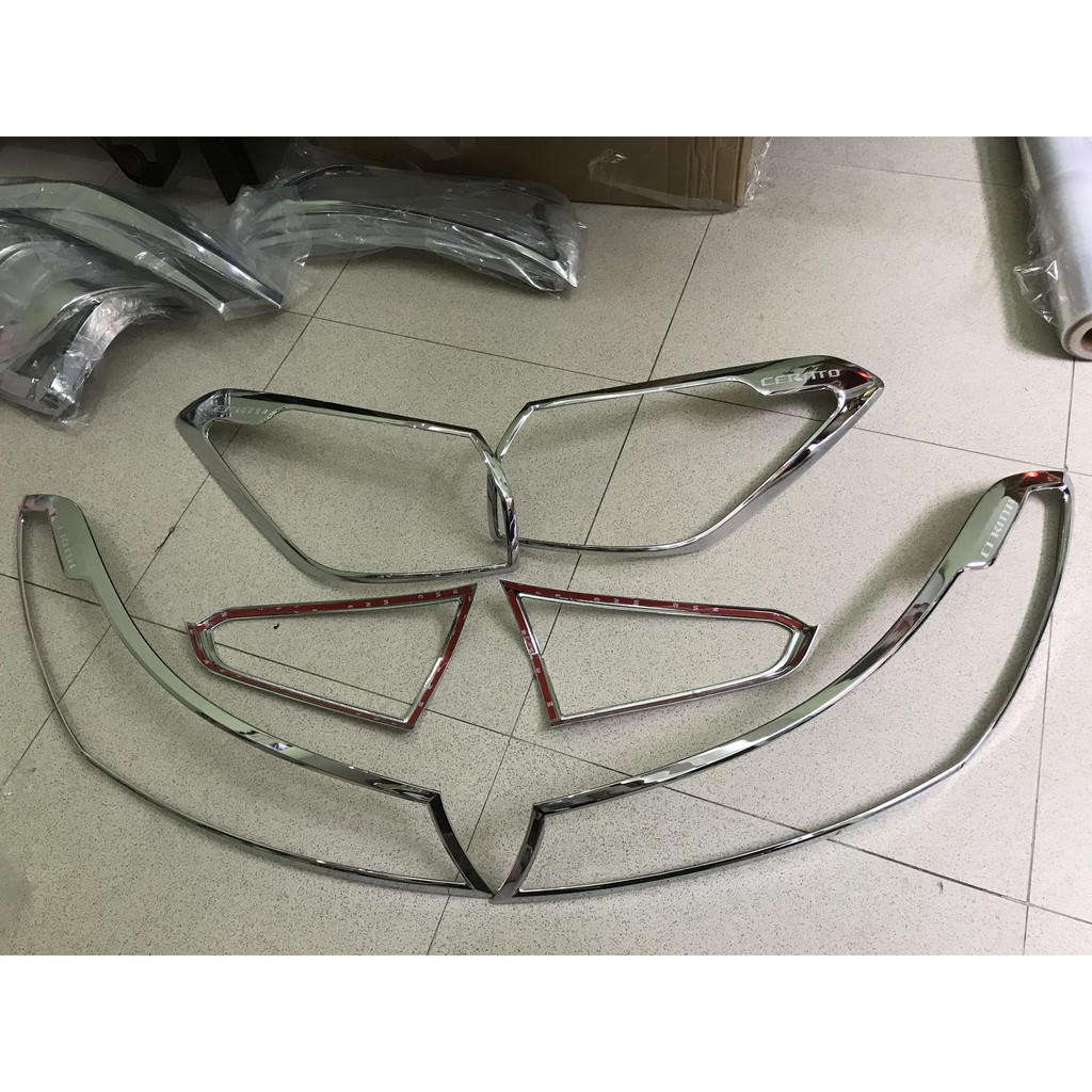 Bộ ốp viền đèn Pha + hậu xe Kia Cerato 2019-2021