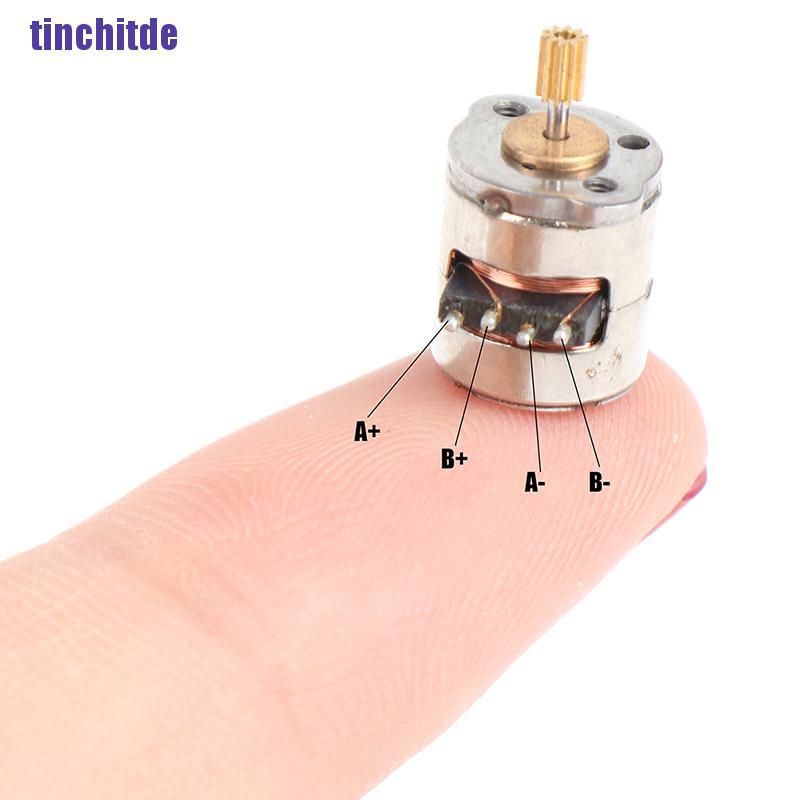 [Tinchitde] 10Pcs 8Mm 2-Phase 4-Wire Stepper Motor Miniature Stepper With 9 Teeth Gear Small [Tin]