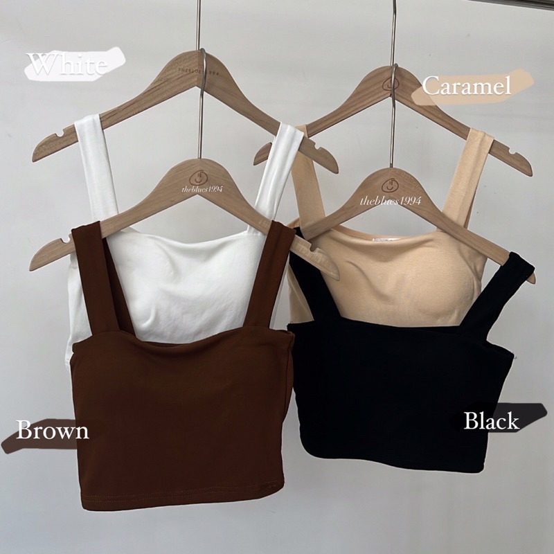 Áo Hai Dây Bản To Mút Ngực Dáng Croptop