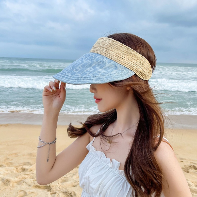 Mũ Denim Chống Nắng Không Chóp Có Thể Điều Chỉnh Thời Trang Mùa Hè