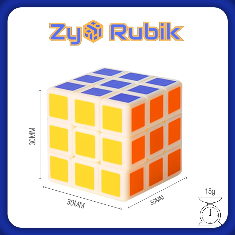 Rubik 3x3 QiYi mini 3cm Stickerless không viền - ZyO Rubik