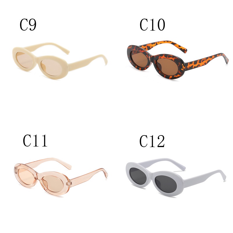 Mắt Kính Chống Nắng Gọng Oval Gọng Kim Loại Thời Trang Cho Nam Và Nữ