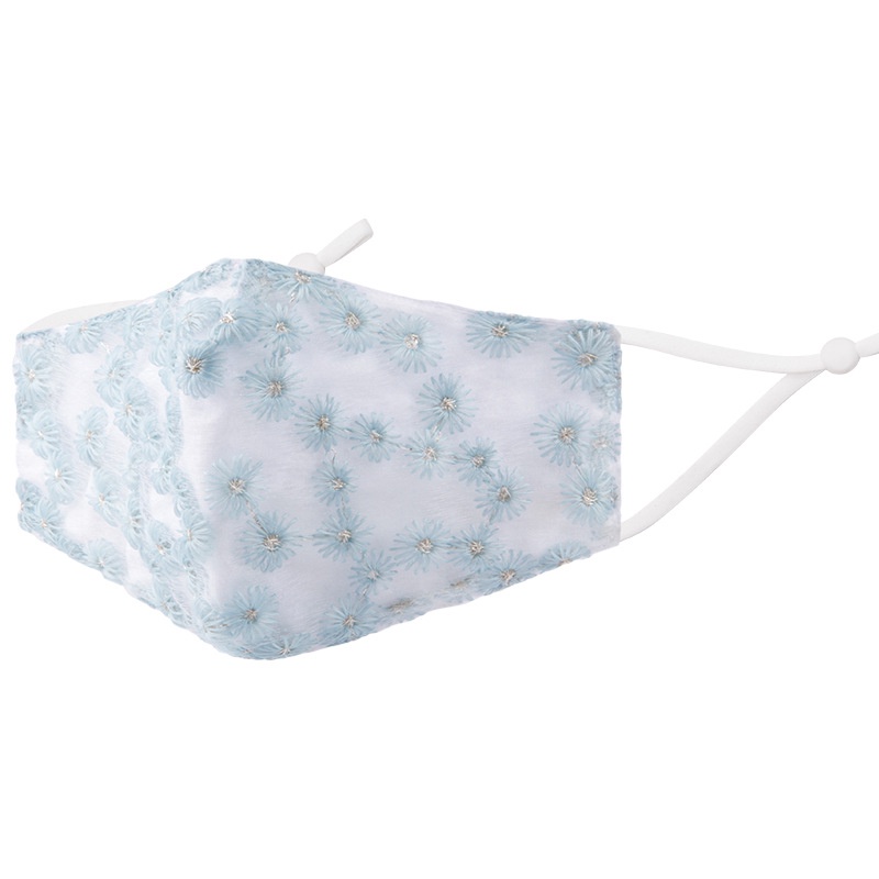 Khẩu Trang Ren Thêu Hoa Siêu Mỏng Thoáng Khí Chống Bụi Dành Cho Nữ