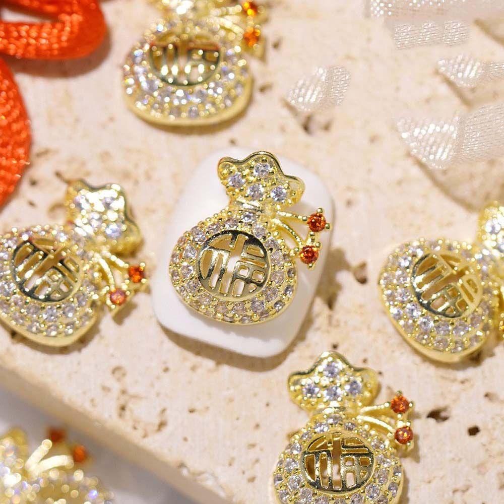 Phụ Kiện Trang Trí Móng Tay Nghệ Thuật Bằng Hợp Kim 3D Lấp Lánh