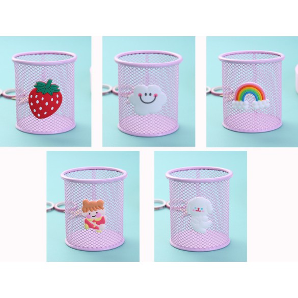 Ống đựng bút quả bơ hoa nhỏ pastel CB12 ống cắm bút sắt ống đựng bút dễ thương