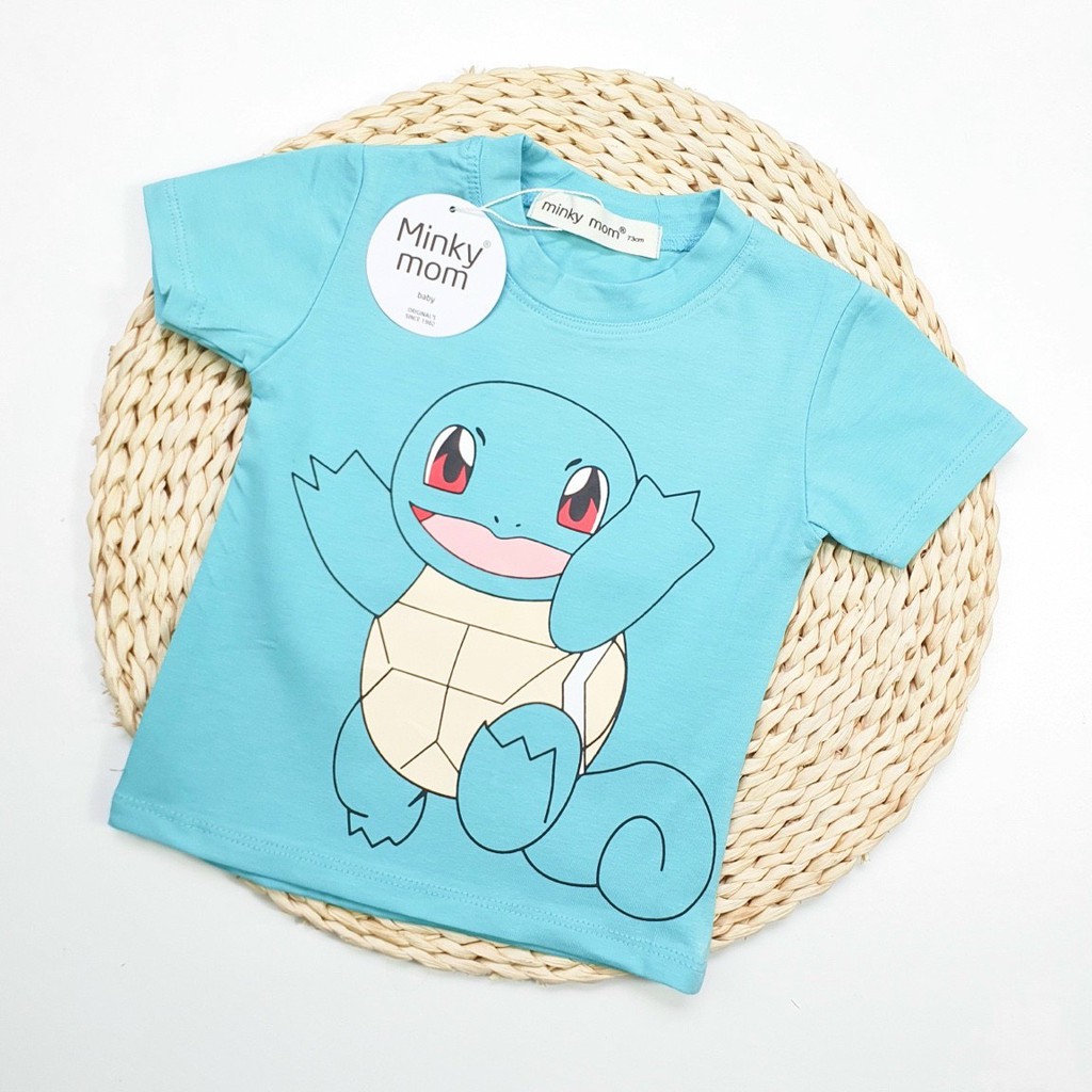 [SALE] Áo Thun Cho Bé Trai, Bé Gái Minky Mom Vải Cotton 100% Họa Tiết Pikachu Ngộ Nghĩn, Áo Thun Trẻ Em Cộc Tay MKMA2108