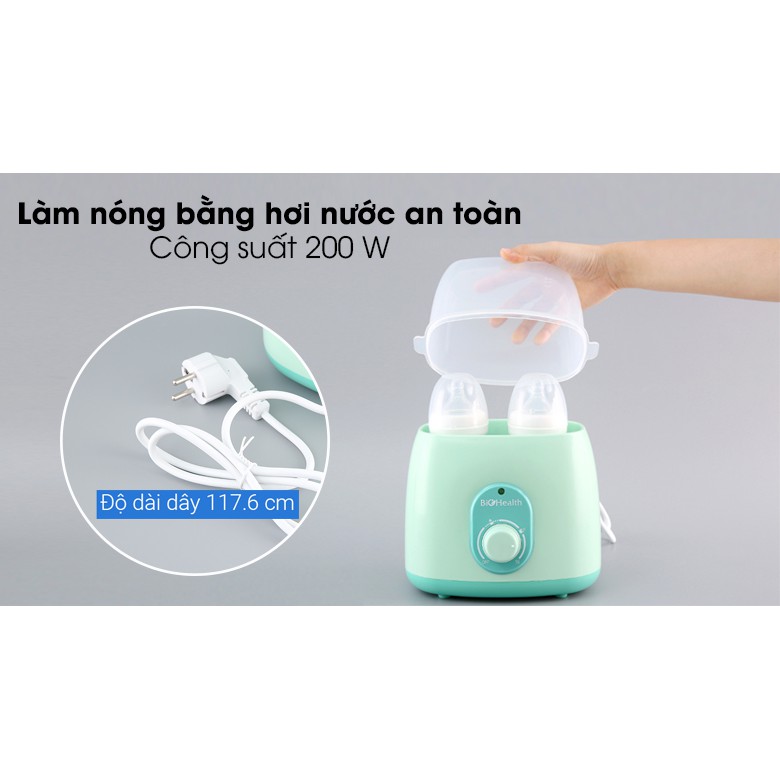 Máy hâm sữa đôi 2 bình Biohealth BH9210