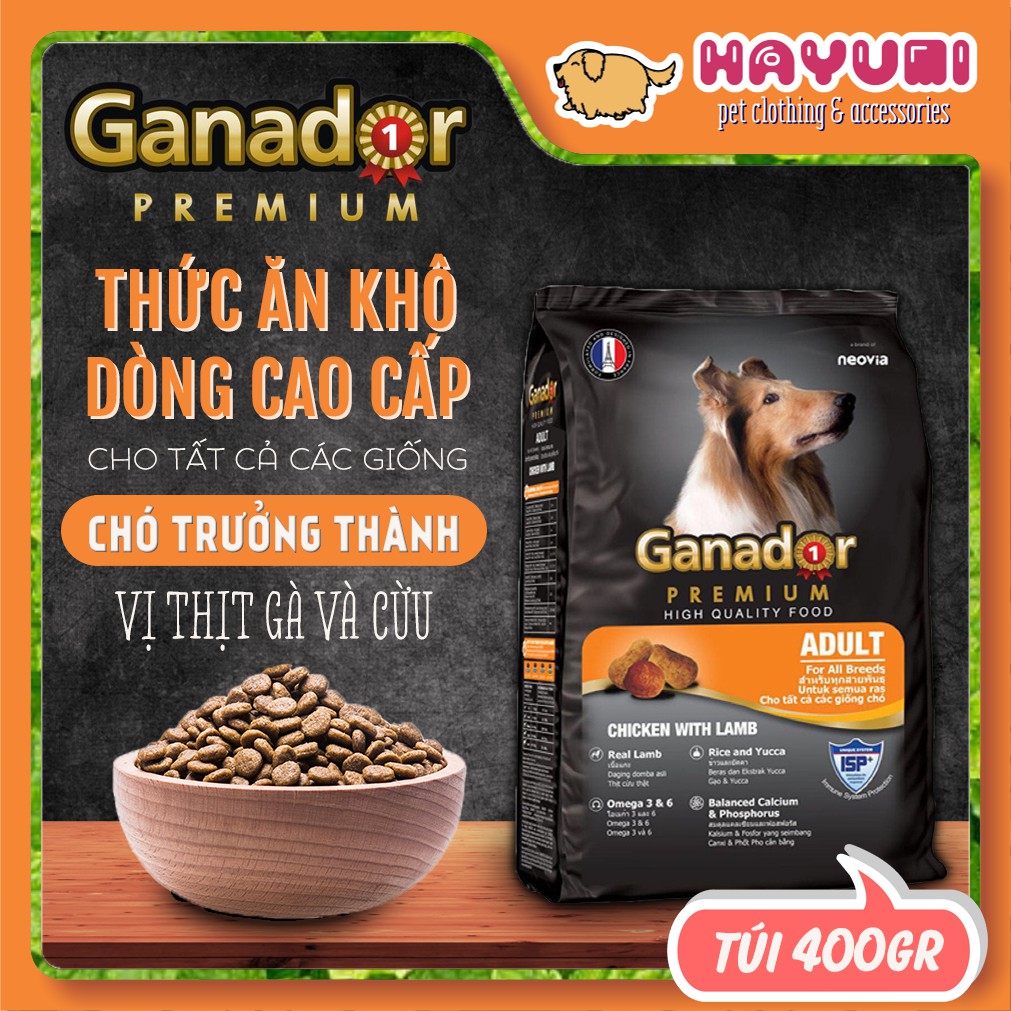 HẠT GANADOR ADULT VÀNG 400G - THỨC ĂN CHO CÚN LỚN