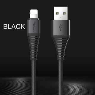 Cáp sạc nhanh iPhone hãng Rock dài 1.2m màu đen