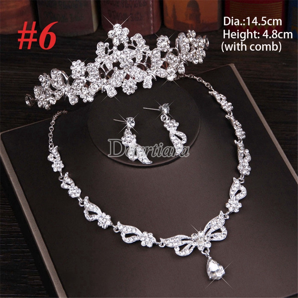 Bộ trang sức cưới với vương miện và hoa tai độc đáo cho cô dâu