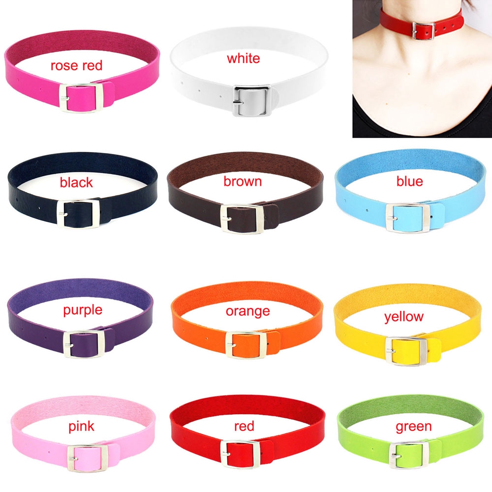 Vòng Cổ Choker Unisex Chất Liệu Da Pu Thời Trang