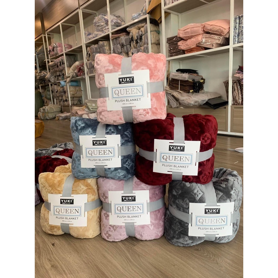 Chăn tuyết Blanket Yuki Queen in LV cực đẹp êm mềm mịn, size 2mx2m3,