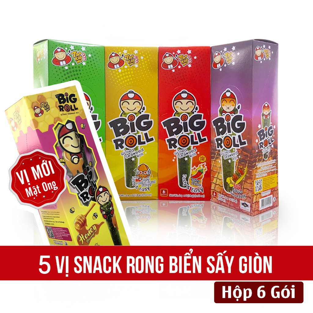 Hộp Snack Rong biển BIGROLL Vị Truyền Thống – Hộp 6 gói