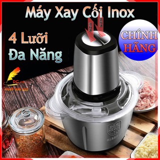 Máy Xay Cầm Tay Cối Inox 4 Lưỡi Đa Năng - Máy Xay Sinh Tố Xay Thịt Tỏi Ớt Rau Củ Quả Công Suất 250w - Bảo Hành