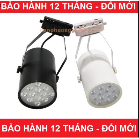 Combo 3 đèn led rọi ray 12w vỏ trắng ánh sáng trắng và 1 thanh ray 1m trắng