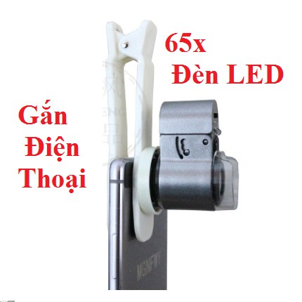 Kính lúp 40x cầm tay | Kính lúp 65x gắn Điện thoại | Kính 5x gắn bàn có đèn LED kính phóng đại.