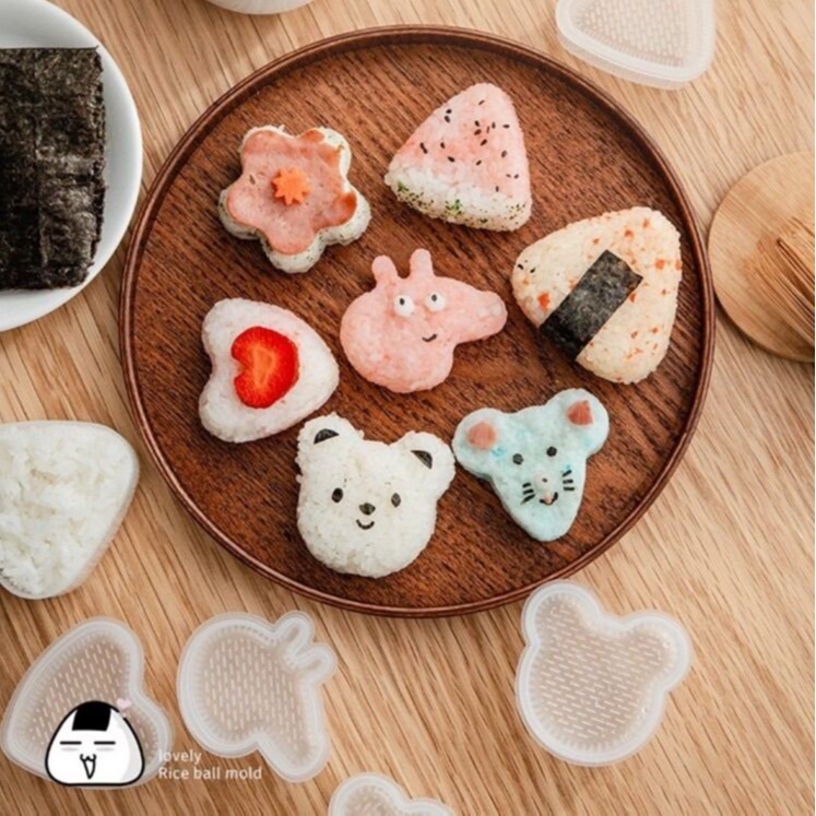 Khuôn tạo hình cơm nắm, ép cơm bento/ Khuôn Onigiri cho bé