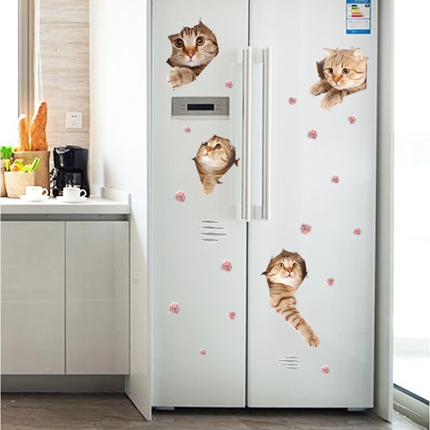 Decal dán tường Mèo con đáng yêu - size lớn