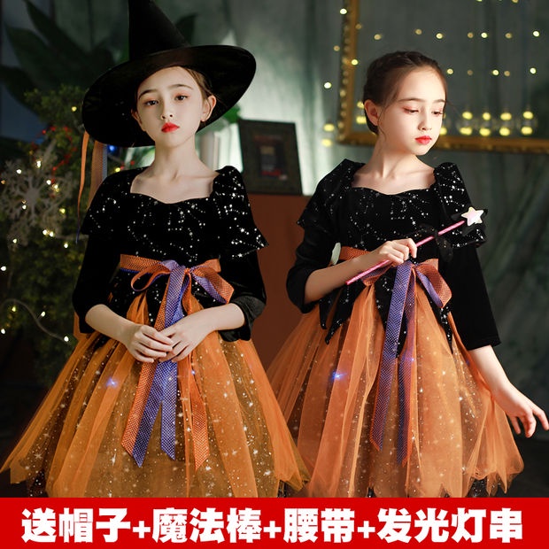 Trang Phục Hóa Trang Phù Thủy Nhân Dịp Halloween Dễ Thương Cho Bé Gái