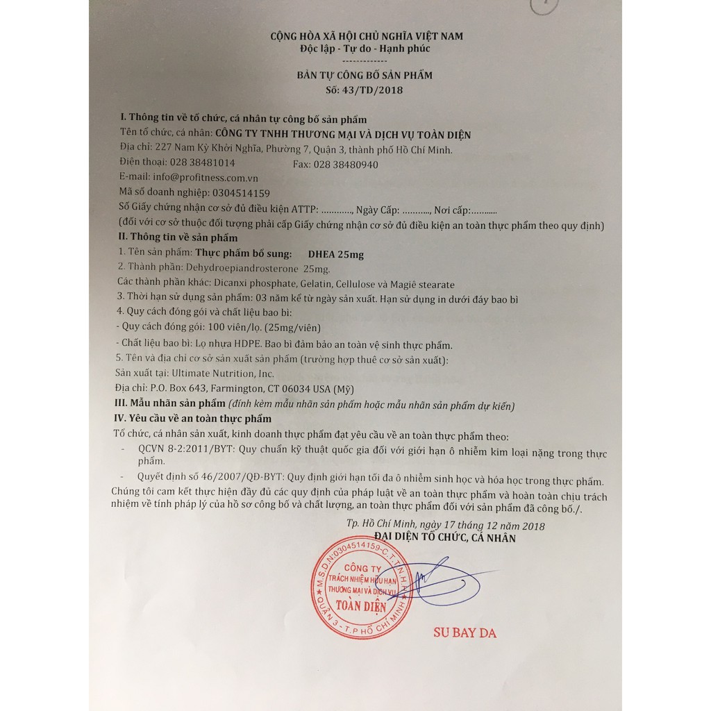 Viên uống tăng cường hoocmon sinh lý nữ DHEA Ultimate Nutrition - Cải thiện tình trạng nội tiết tố nữ giới (Lọ 100 viên)