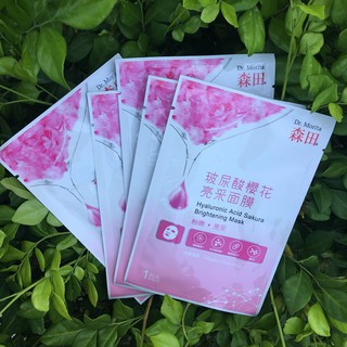1 miếng mặt nạ triết xuất hoa anh đào Dr. Morita Hyaluronic Acid Sakura Brighteing Mask