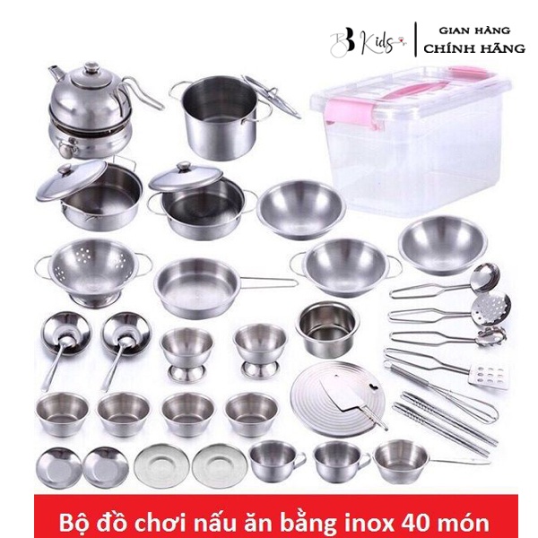 BB Kids Bộ Đồ Chơi Nấu Ăn Inox 40 Chi Tiết Cho bé