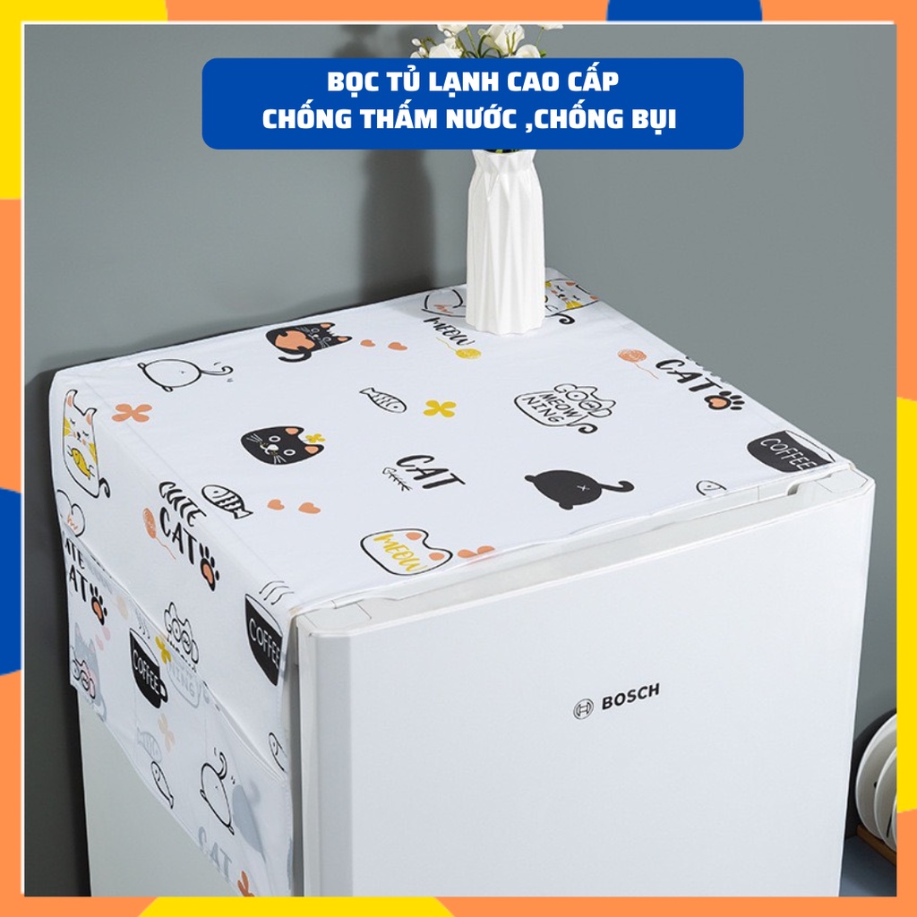 Bọc Tủ Lạnh ,Bảo Vệ Tủ Lạnh Chống Nước ,Chống Bụi ,Có thêm Túi 2 Bên Để Sắp Xếp Vật Dụng Tiện Lợi