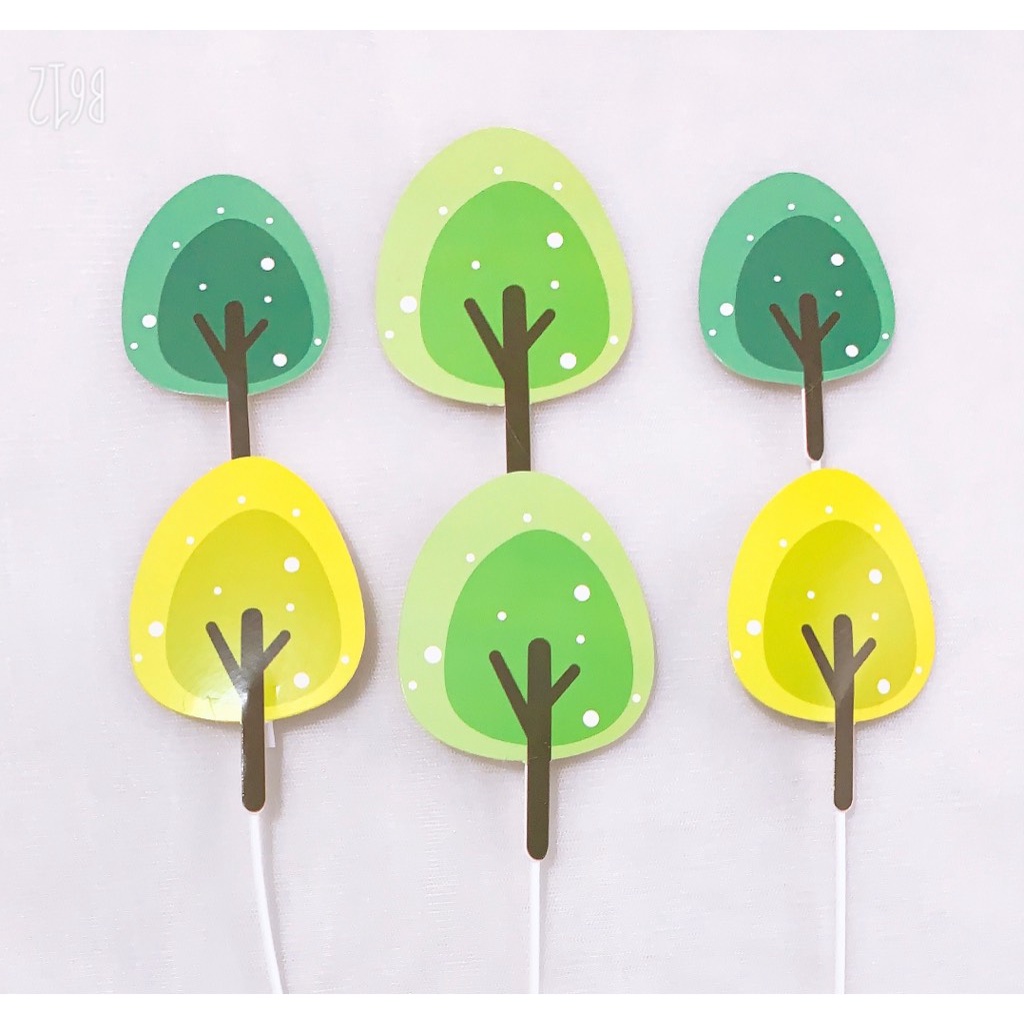 10 set cắm 6 cây giấy trang trí bánh