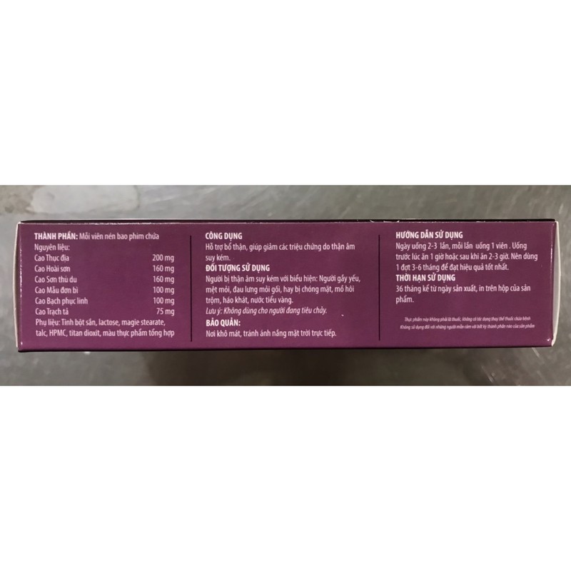 LỤC VỊ BỔ THẬN ÂM Kingphar - Tư Âm Bổ Thận , Sinh Tân Dịch , Tăng Cường Sức Khỏe