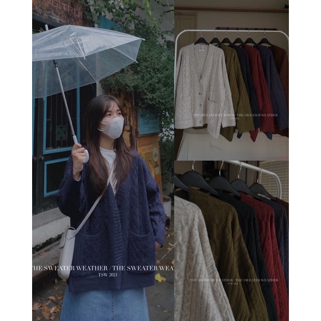 (Ảnh thật) Áo khoác cardigan len thừng VINTAGE tag Nono mẫu 2 form oversize The.sweaterweather TSW