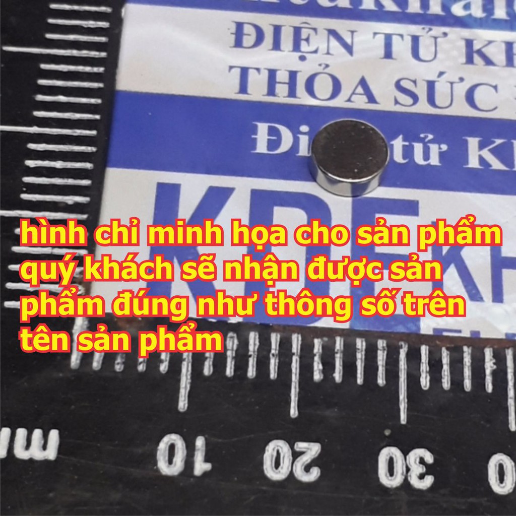 Nam châm vĩnh cửu, nam châm đất hiếm tròn phi 2mm/3mm/5mm/6mm/8mm/10mm/15mm kde4794